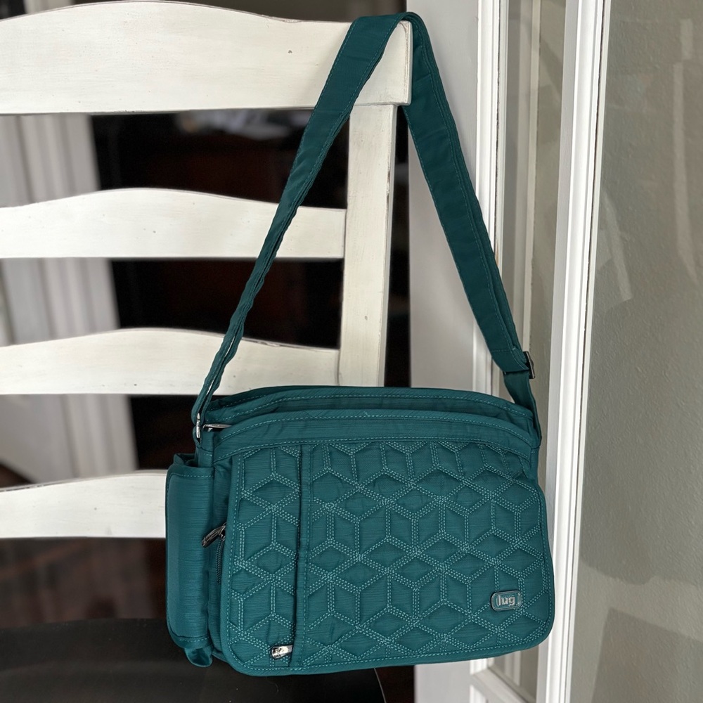 Lug Wings Quilted Flap Crossbody Rfid Bag Travel Organizer Teal - Picture 1 of 10